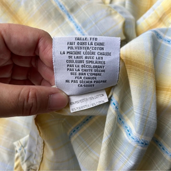 Salty Cotton Blend Plaid Western Button Down Shirt - Picture 9 of 13